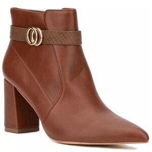 New York &Company Elisabeth brown bootie sz 6.6 nwot